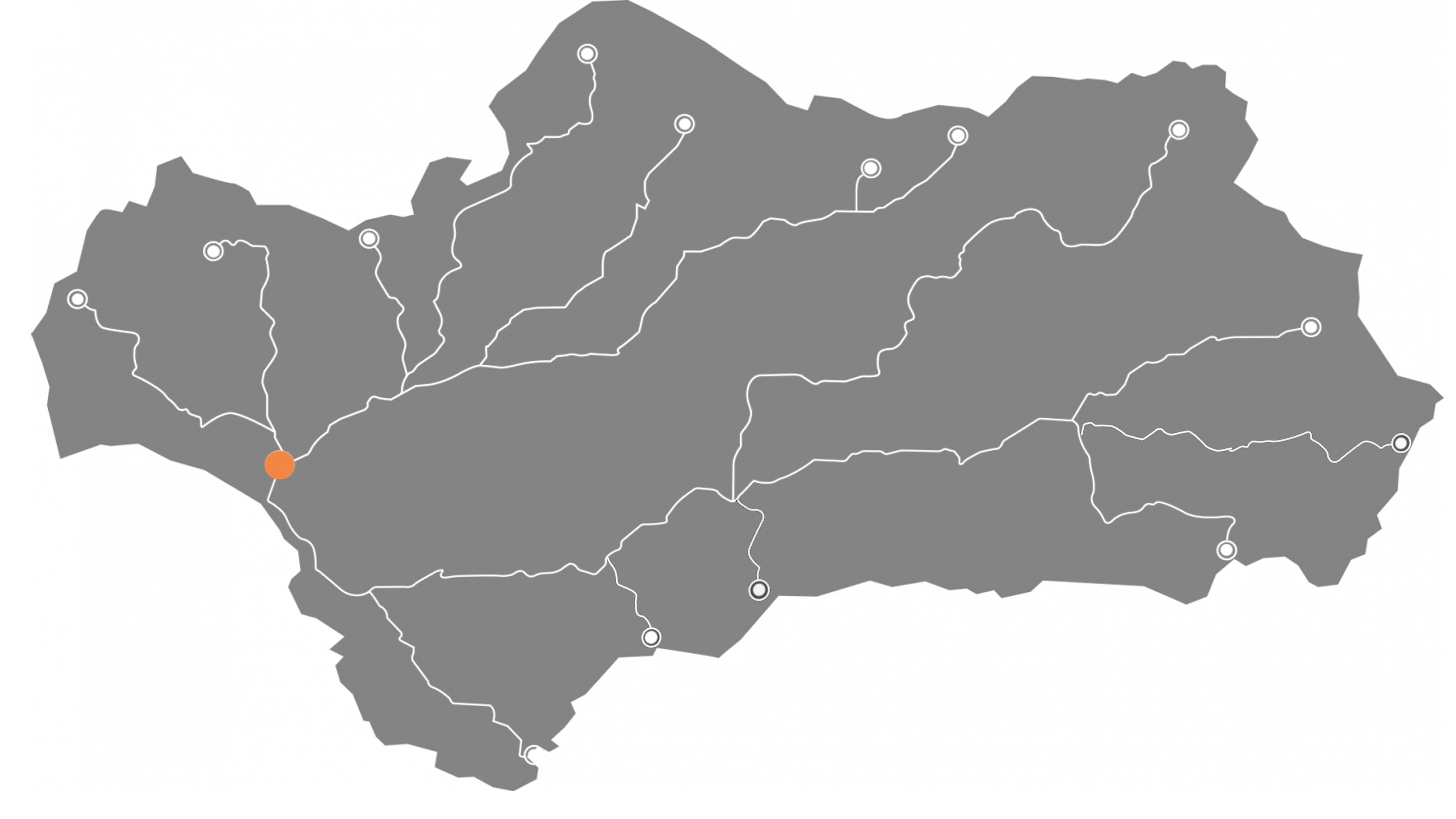 Mapa das rotas dos caminhos do Rocio